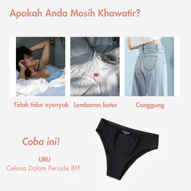 URU Celana Dalam Periode BFF | Desain 4 Lapis Dipatenkan | Solusi Bebas Pembalut dalaman wanita