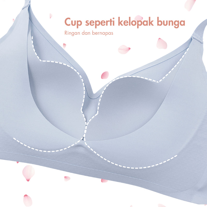 URU W-Support Bunga Bra | Bh Wanita Tipis Seamless Kualitas Jepang tanpa kawat push up nylon