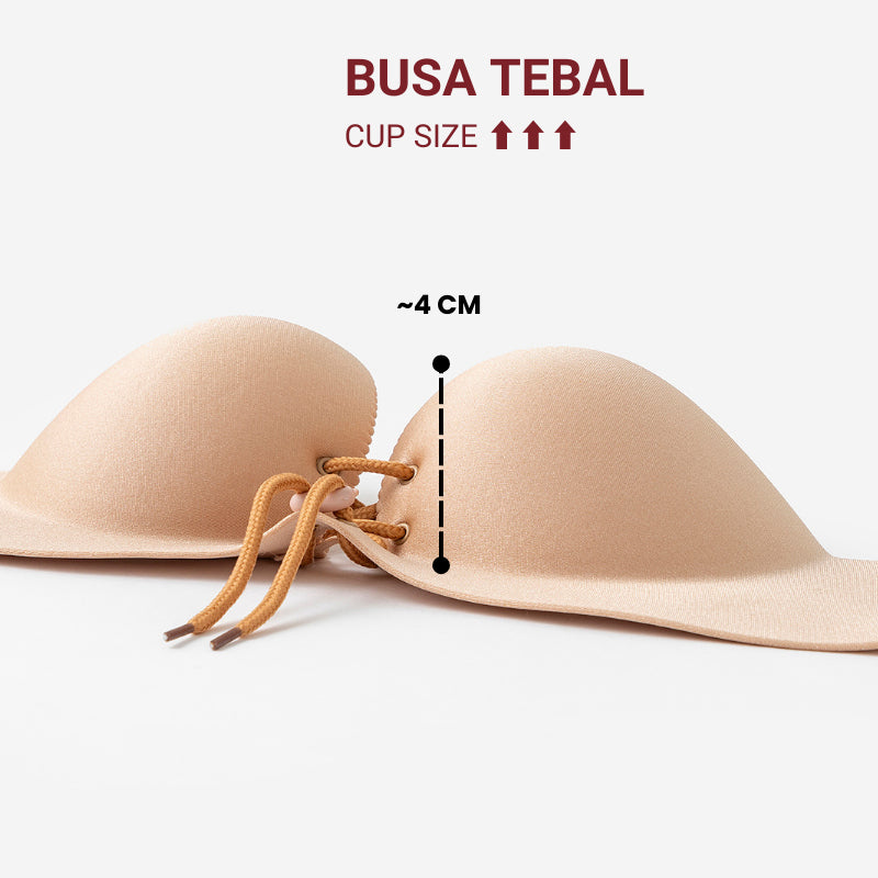URU Yours - PalmLift Bra Push-Up Adjustable – Tanpa Kawat, Strap Depan, 4 Aksesori