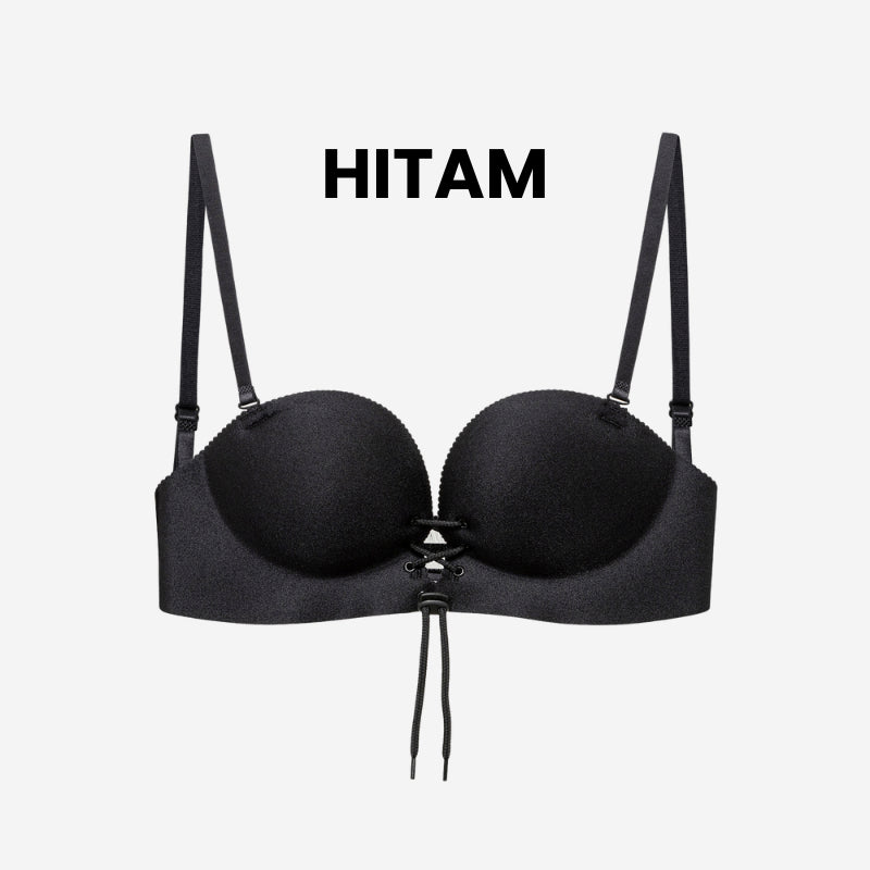 URU Yours - PalmLift Bra Push-Up Adjustable – Tanpa Kawat, Strap Depan, 4 Aksesori