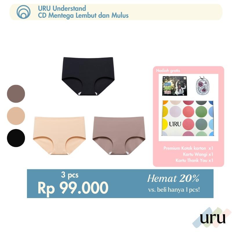 URU CD Mentega Lembut dan Mulus CD Nyaman Tanpa Jepitan Berpinggang Menengah Seamless