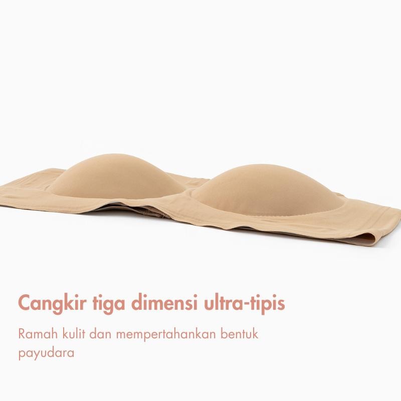URU REAL - Bra Tanpa Tali 100% Anti Selip | Wireless Premium bh spandex nylon Lembut strapless bra