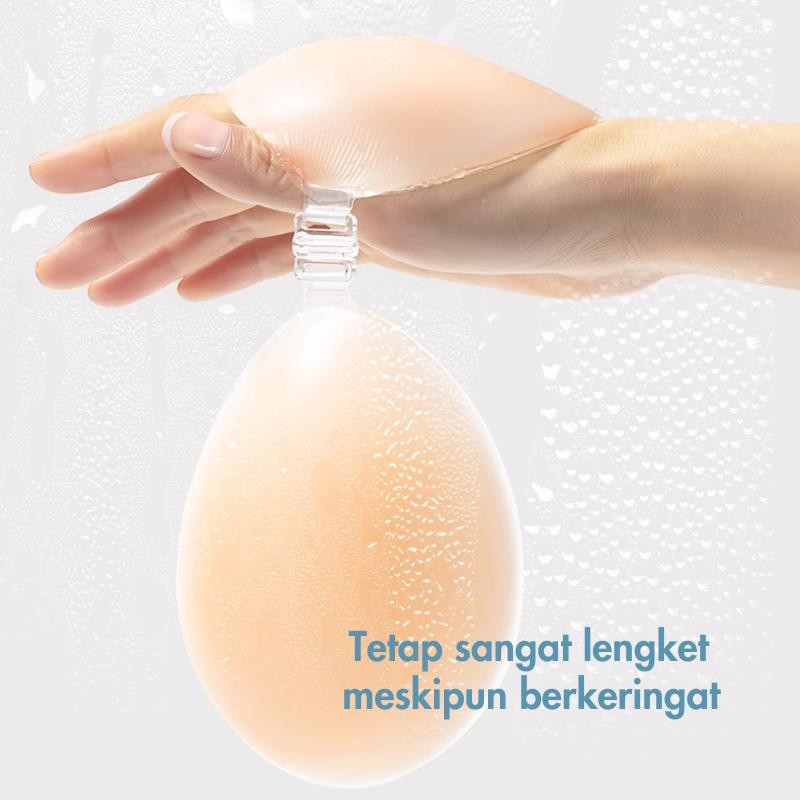 URU Yours - Bra Silikon Tempel Tanpa Tali - Perekat Kuat & Efek Push-Up Maksimal