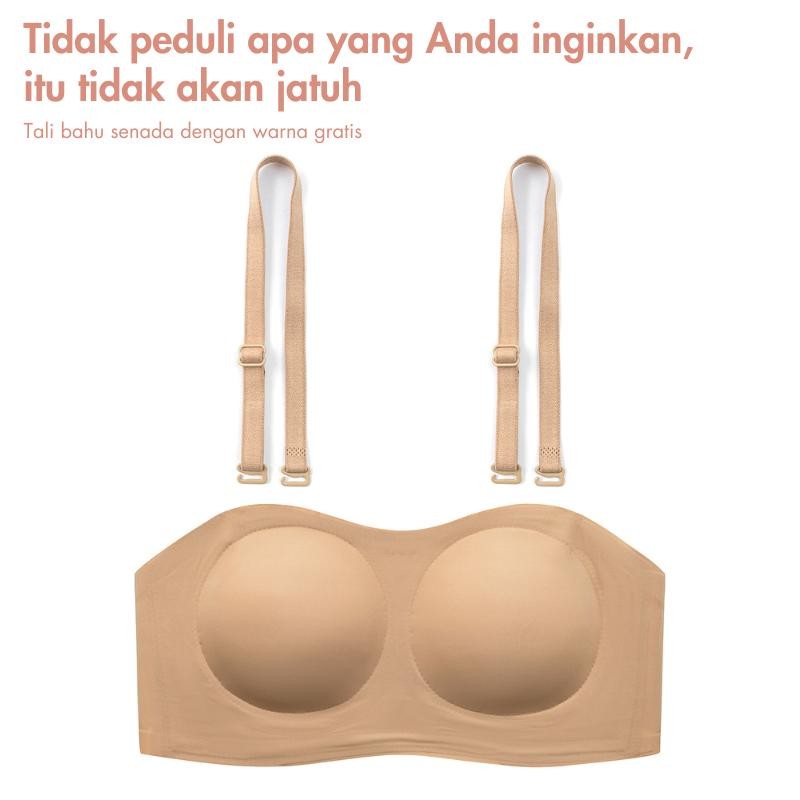 URU REAL - Bra Tanpa Tali 100% Anti Selip | Wireless Premium bh spandex nylon Lembut strapless bra