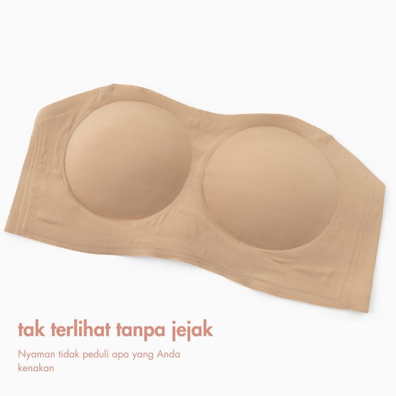 URU REAL - Bra Tanpa Tali 100% Anti Selip | Wireless Premium bh spandex nylon Lembut strapless bra
