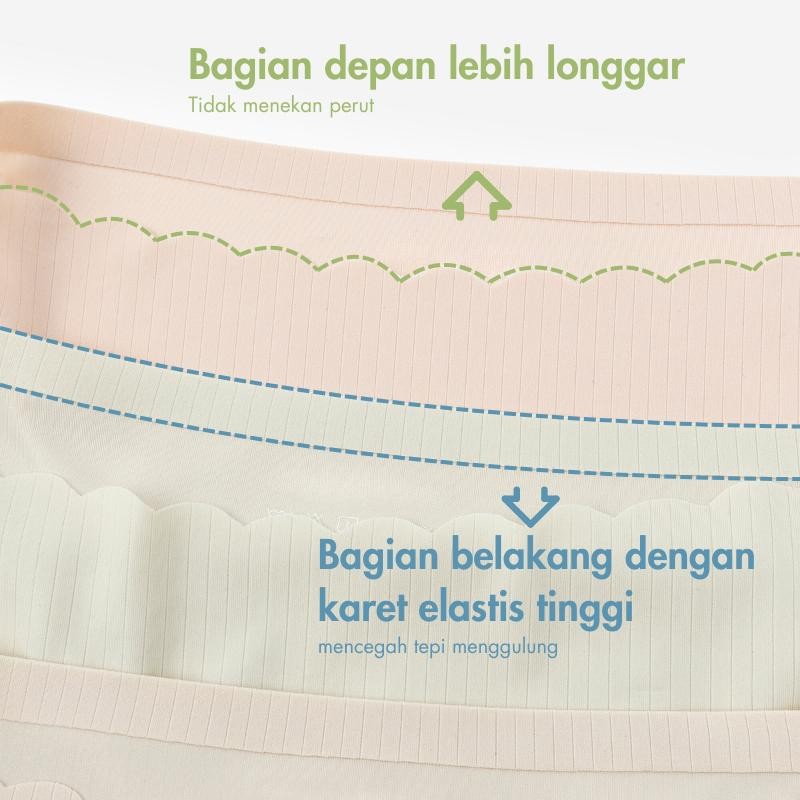 URU Yours - Celana dalam penopang URU Yours Peach (Pinggang tinggi-tengah) Busa Lembut