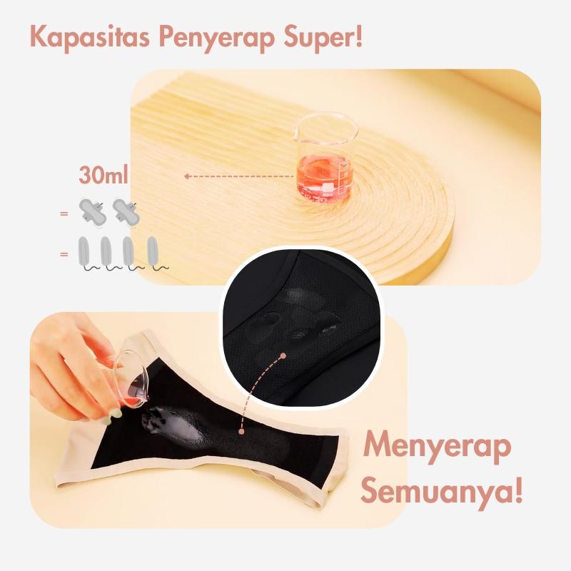 URU Celana Dalam Periode BFF | Desain 4 Lapis Dipatenkan | Solusi Bebas Pembalut dalaman wanita