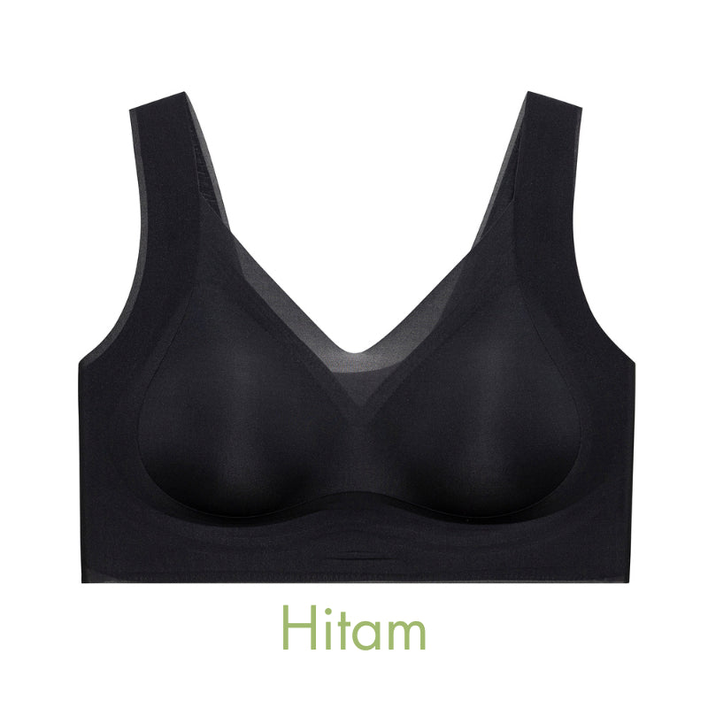 URU [2PCS] Diamond Collagen+ Bra | Bh wanita Busa tipis seamless Lembut tanpa kawat