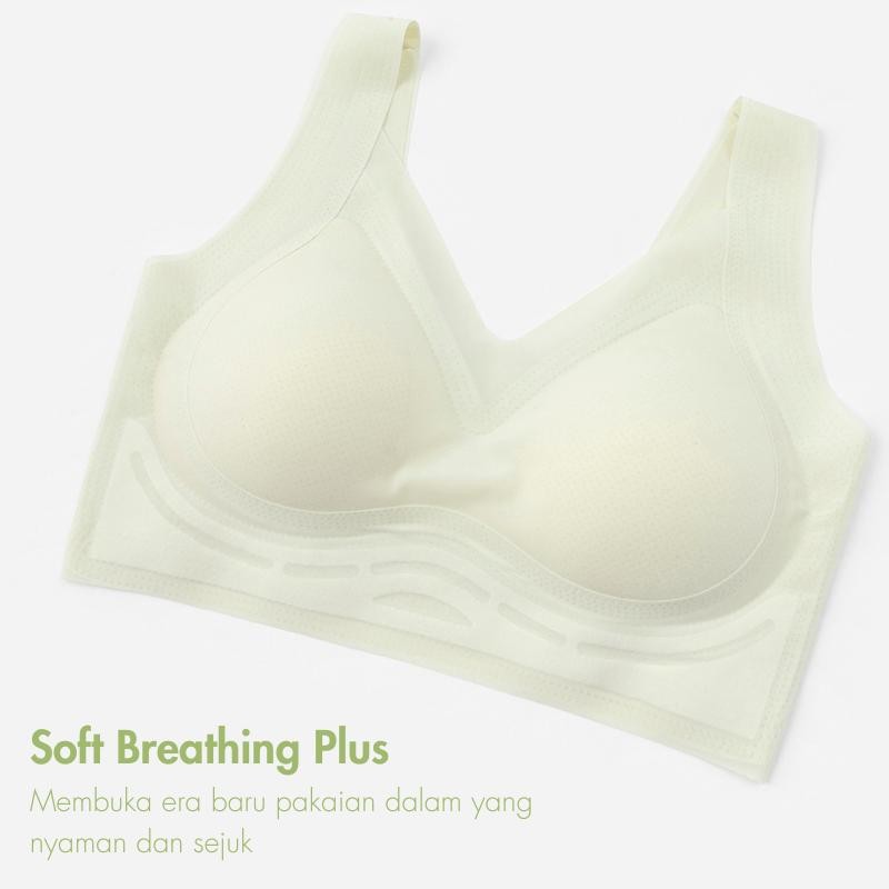 URU [2PCS] Diamond Collagen+ Bra | Bh wanita Busa tipis seamless Lembut tanpa kawat