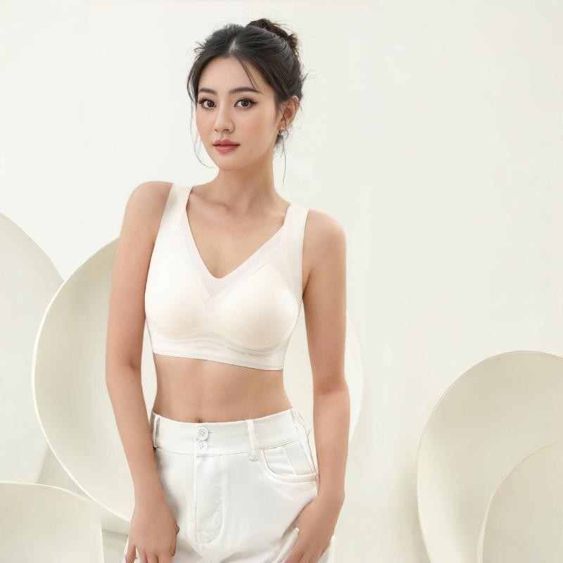 URU [2PCS] Diamond Collagen+ Bra | Bh wanita Busa tipis seamless Lembut tanpa kawat